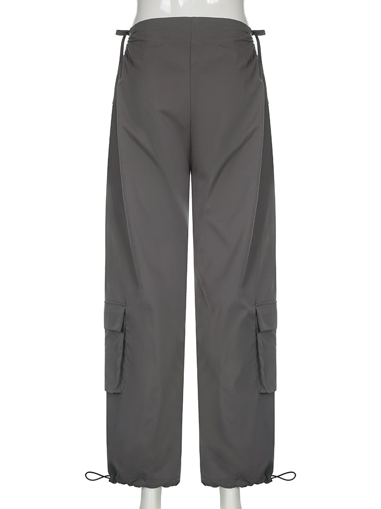 Low Waisted Tie Up Cargo Pants