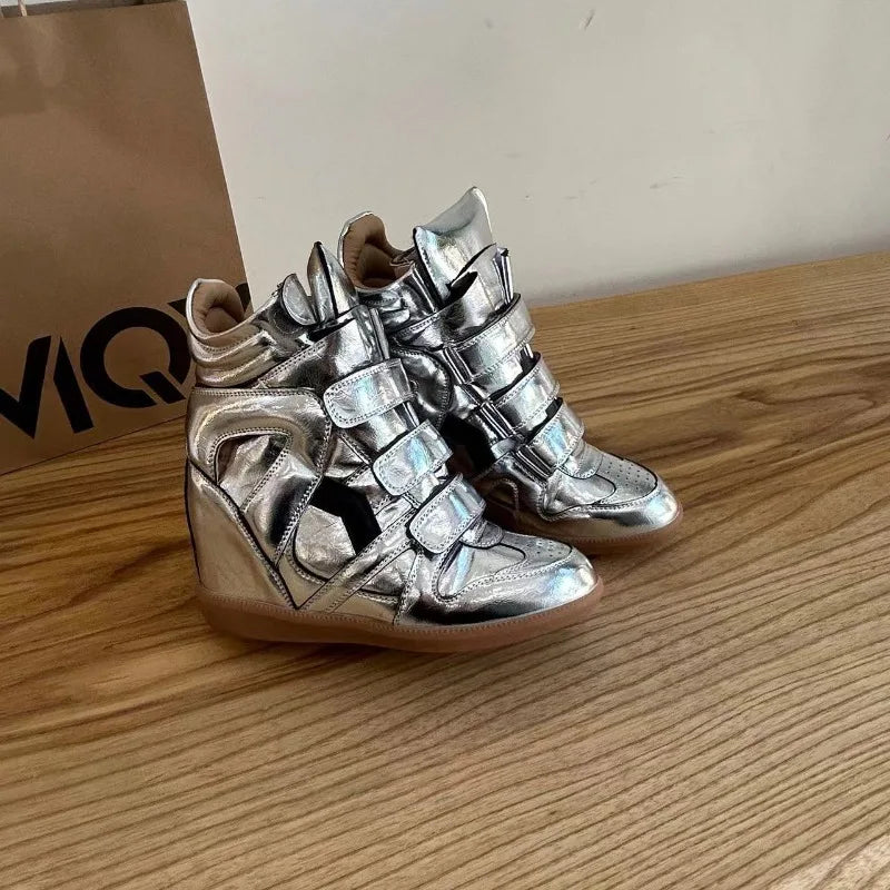 Genuine Leather Marant Wedge Heel Sneakers