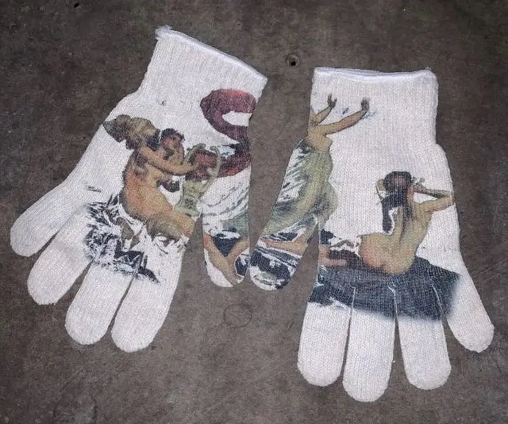 Virgin Mary Knitted Gloves