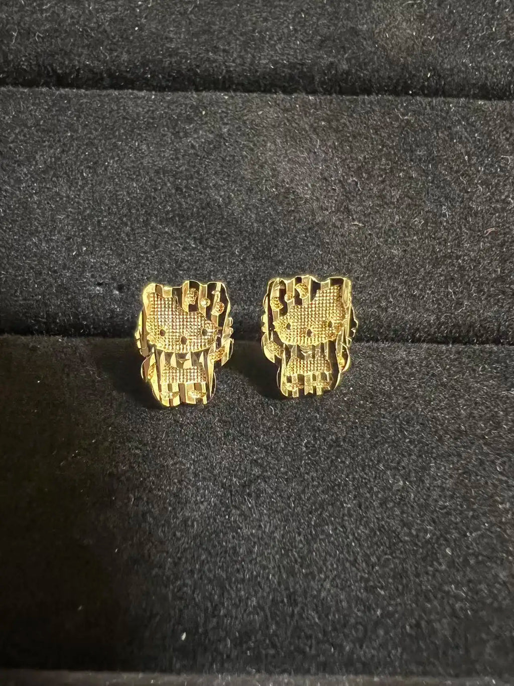 18K Gold plated Hello Kitty Earrings 12x11mm