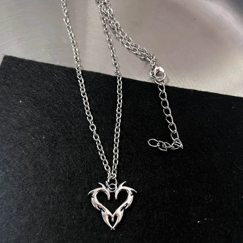 Solid Steel Charm Necklaces