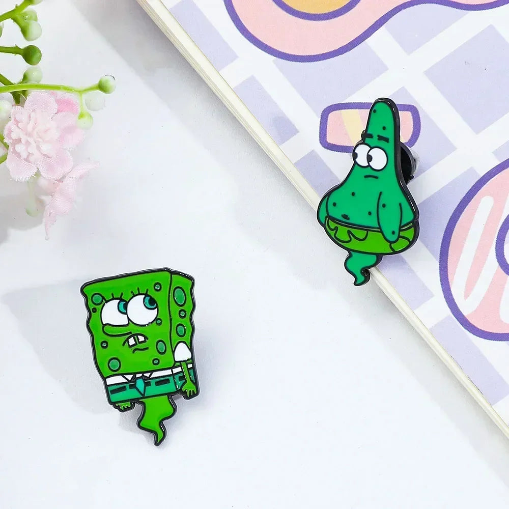 2 Pcs Ghost Patrick Star SpongeBob SquarePants Pin