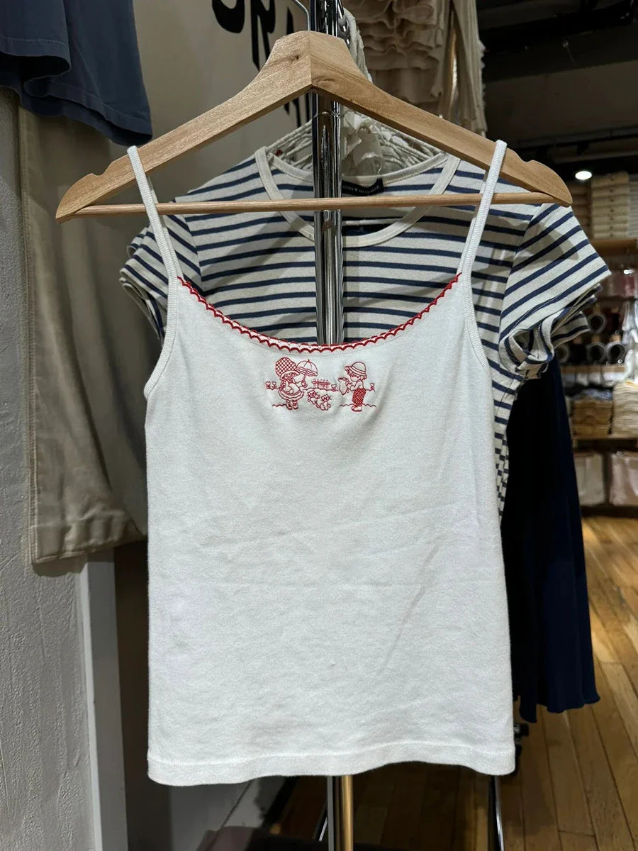 Strawberry Shortcake Embroidered Camis Top