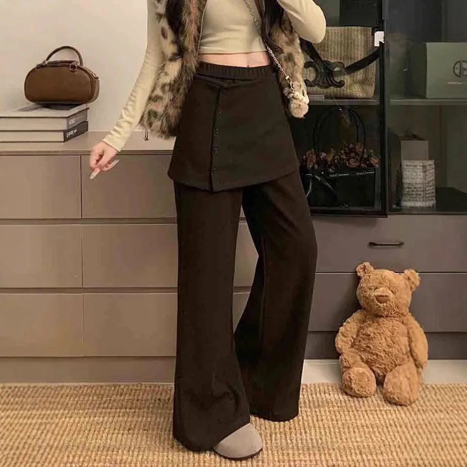Casual Skirt Wide Leg Long Pants