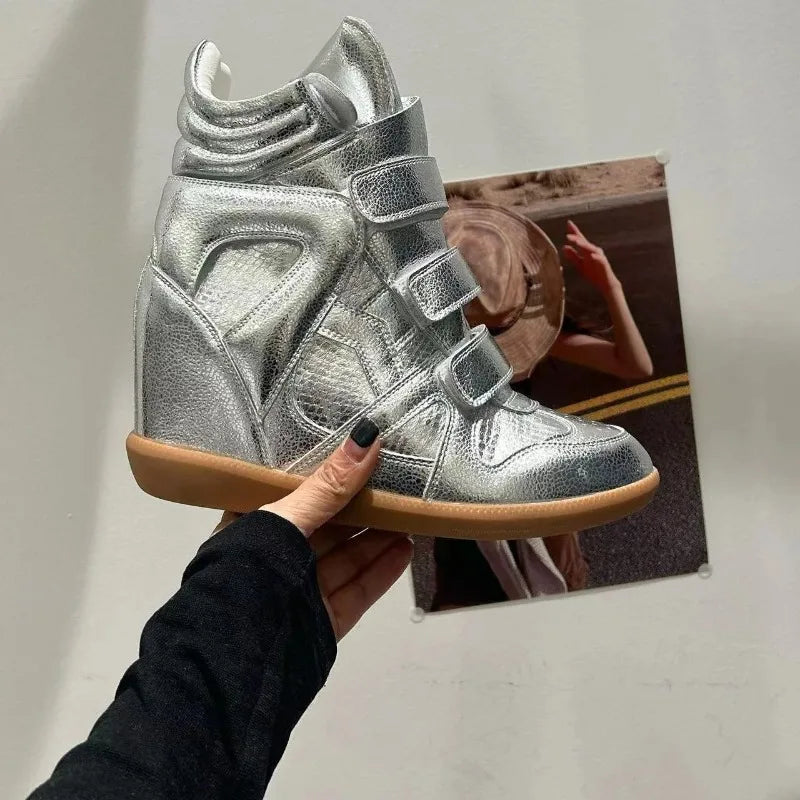 Genuine Leather Marant Wedge Heel Sneakers