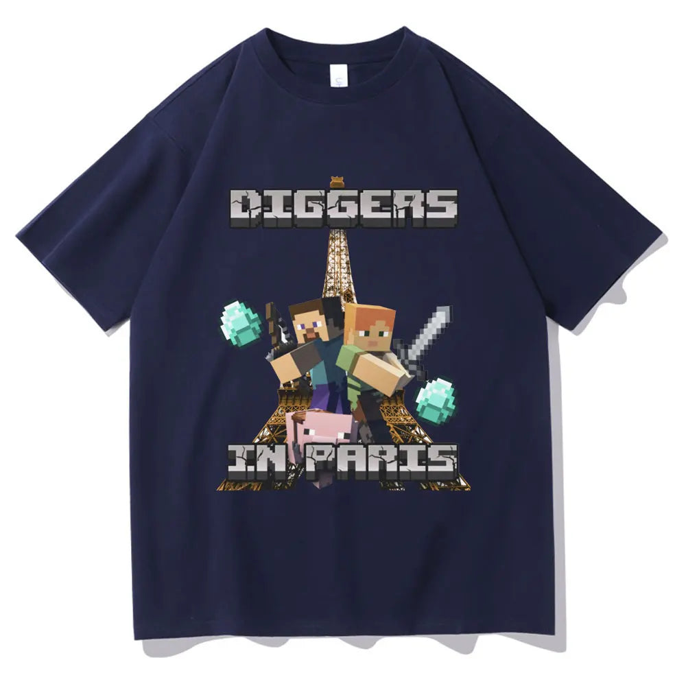 Diggers in Paris Minecraft Tee