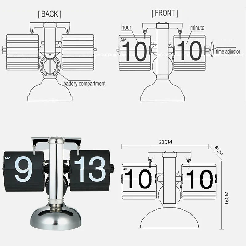 MCM Flip Mechanical Table Clock