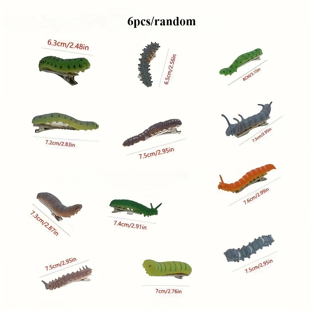 6pcs Caterpillar Hair Clips