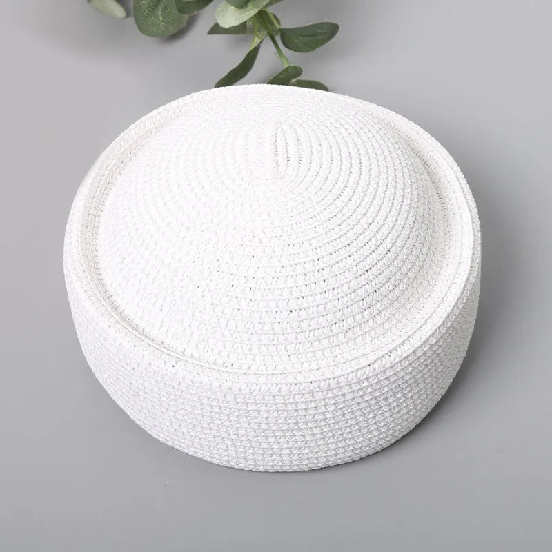 Straw Pillbox Hat
