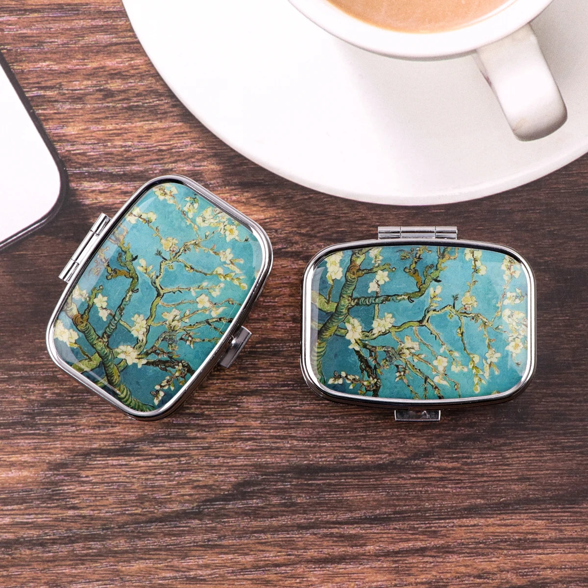 Oil Painting Cherry Blossom Pill Boxes