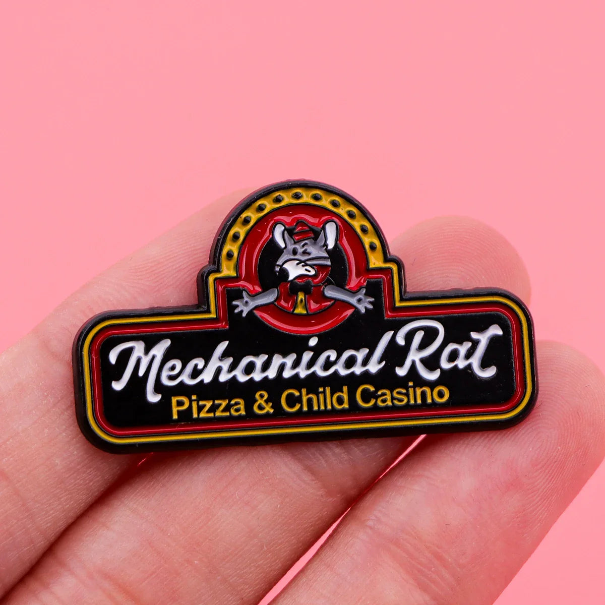Mechanical Rat Pizza Child Casino Pin