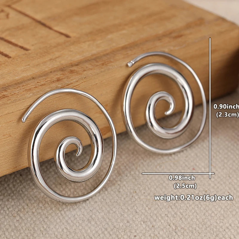 Vintage Silver Spiral Earrings