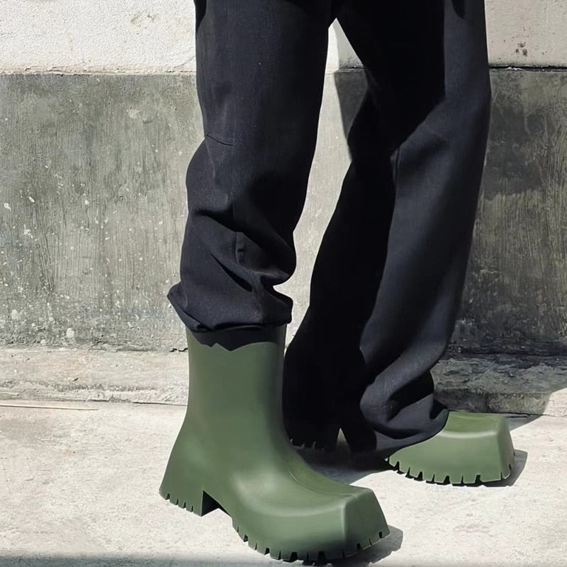 Square Toe Villain Platform Boots
