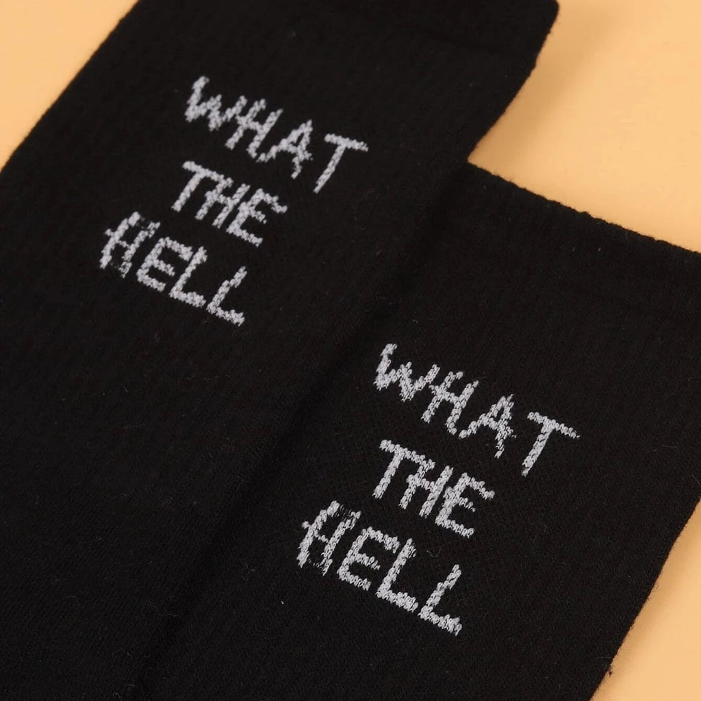 5/10/20 Pairs Men's Crew Socks, English Letter Design, Unique, Comfortable, Breathable, Moisture-Wicking