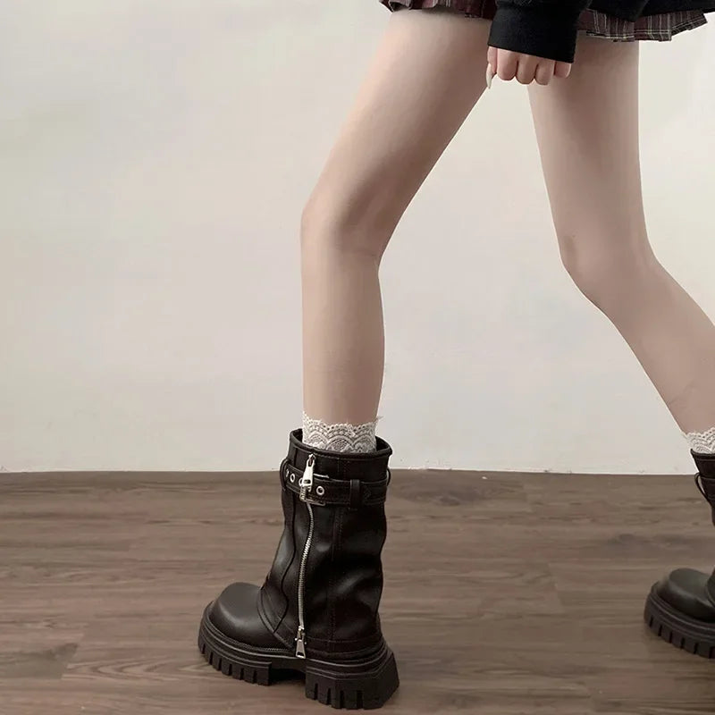 Womens Knight Biker Boots