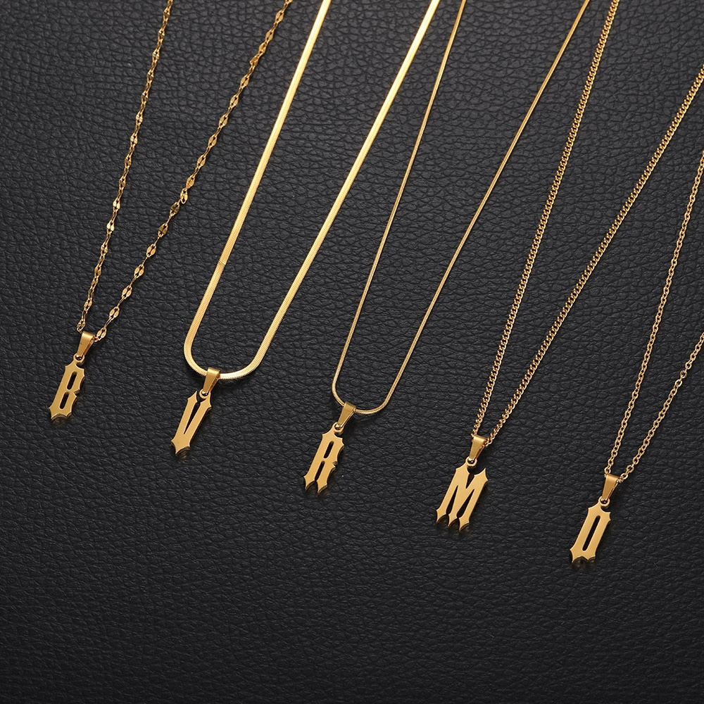 Slim Old English Necklace