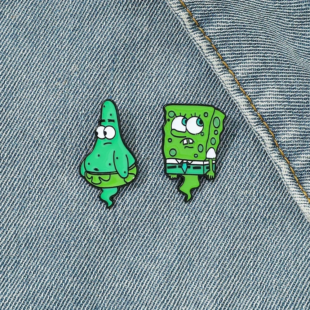 2 Pcs Ghost Patrick Star SpongeBob SquarePants Pin