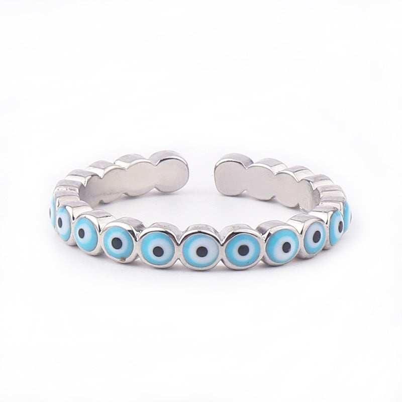 Rainbow Evil Eye Ring