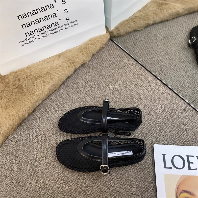 Mary Jane Mesh Flats
