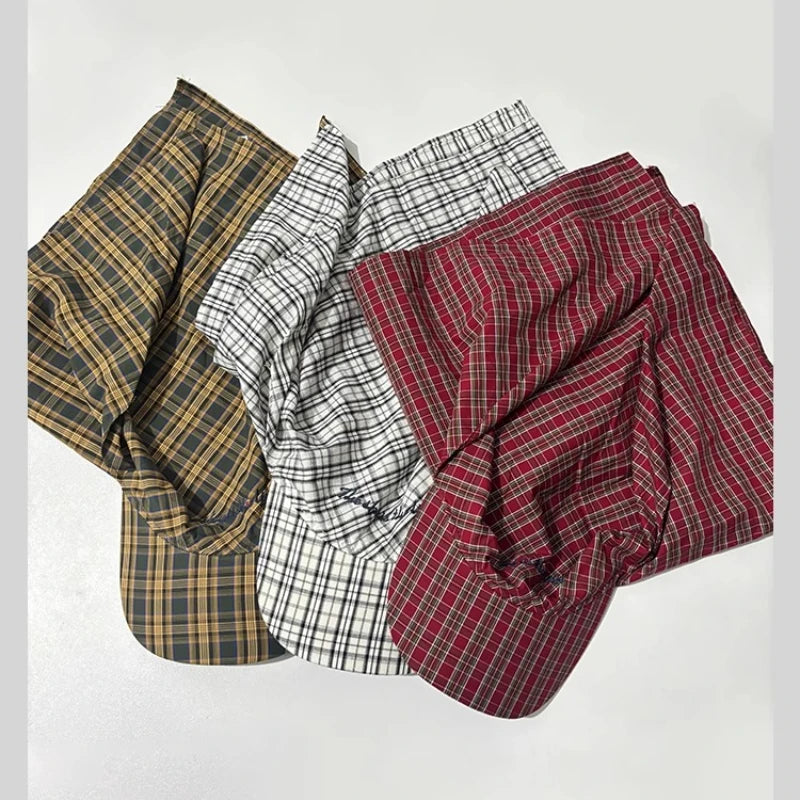 Plaid Head Scarf Hat