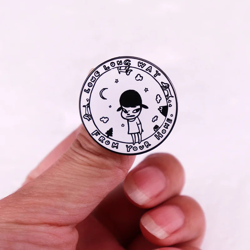 YOSHITOMO NARA Long Long Away Enamel Pin