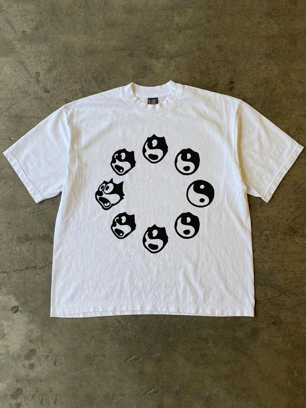 Heavyweight 260gsm Pure Cotton Ying Yang Felix Short Sleeve Tee