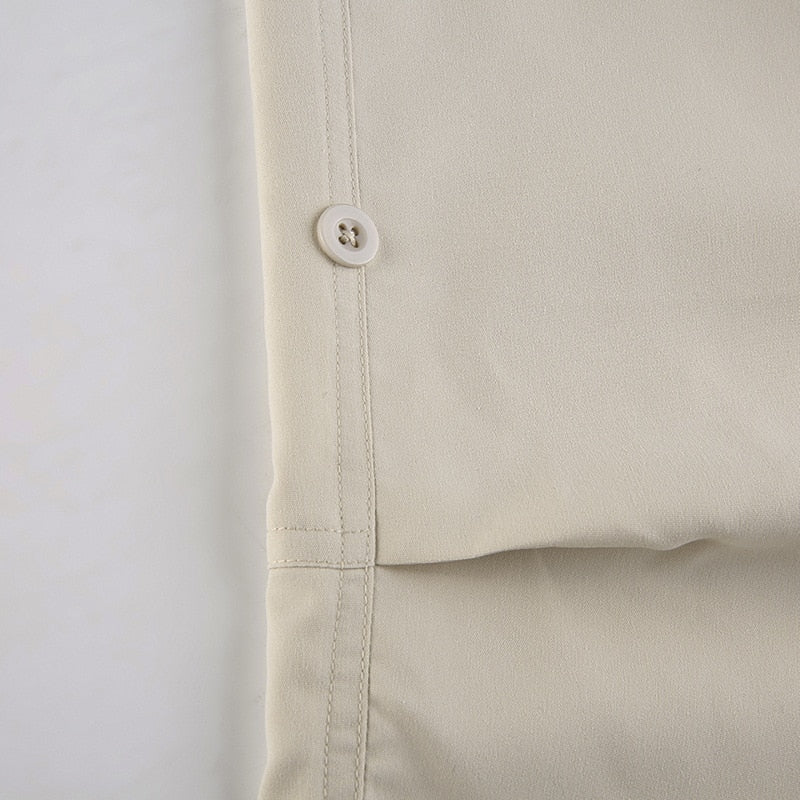 Drawstring Wide Leg Parachute Pants