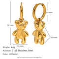 Little Bear Charm Hoop Earrings