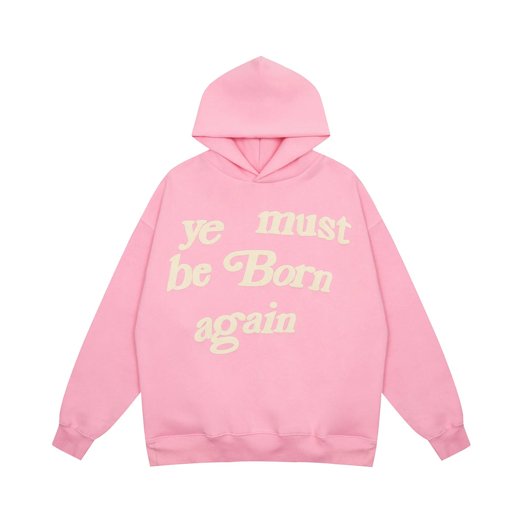 Ye Must Be Born Again Puff Print Oversized Hoodie