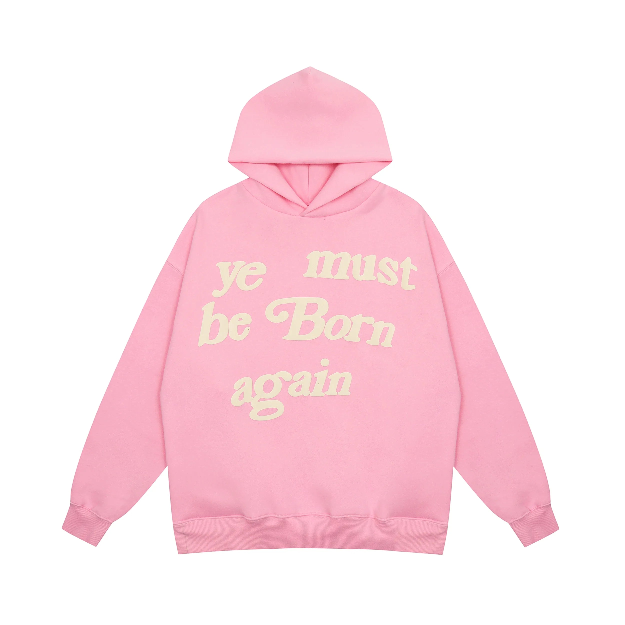 Ye Must Be Born Again Puff Print Oversized Hoodie