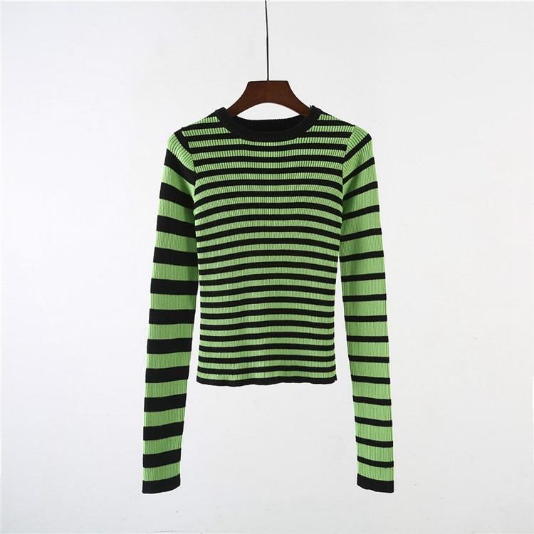 Neon Striped Knit Sweater