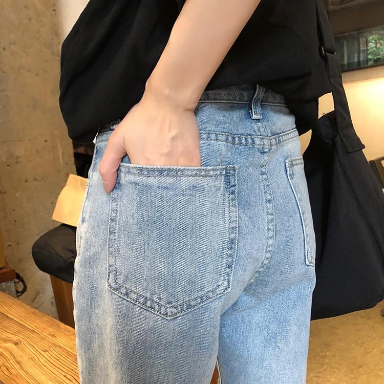 Long Distressed Denim Shorts