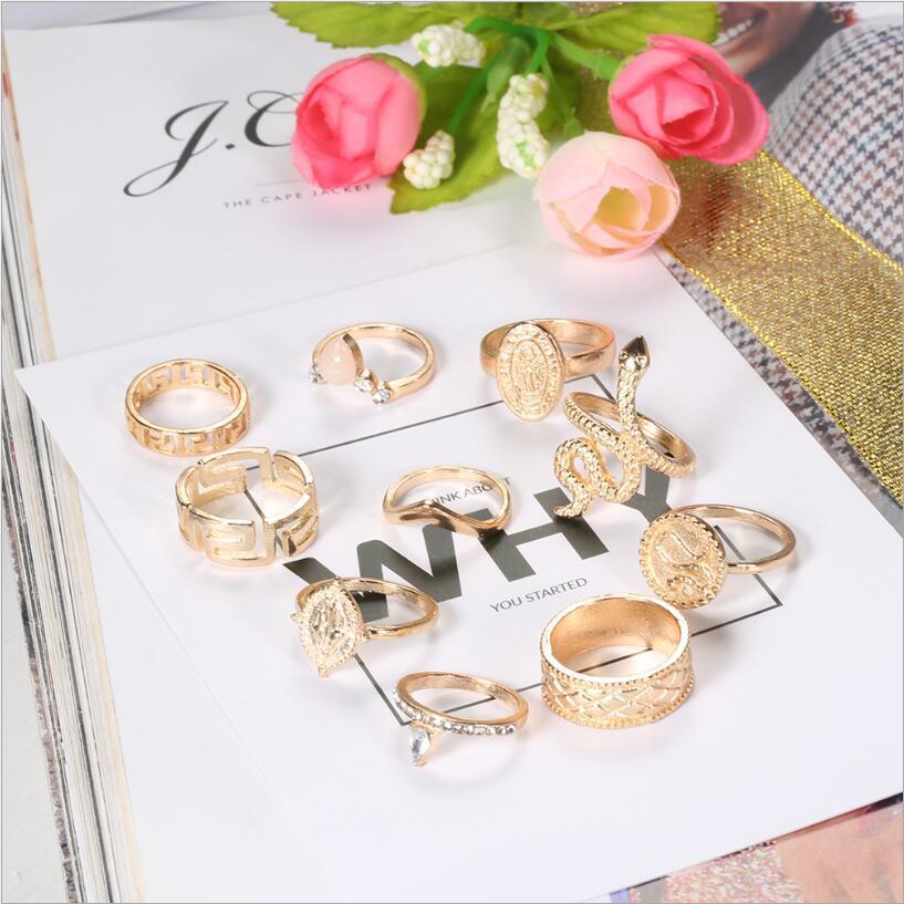 10 Piece Snake Ring Set
