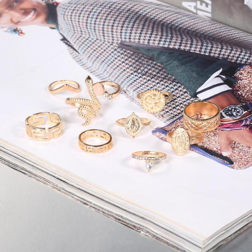 10 Piece Snake Ring Set