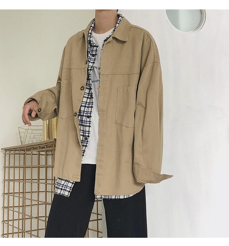 Retro Khaki Long Sleeve Shirt