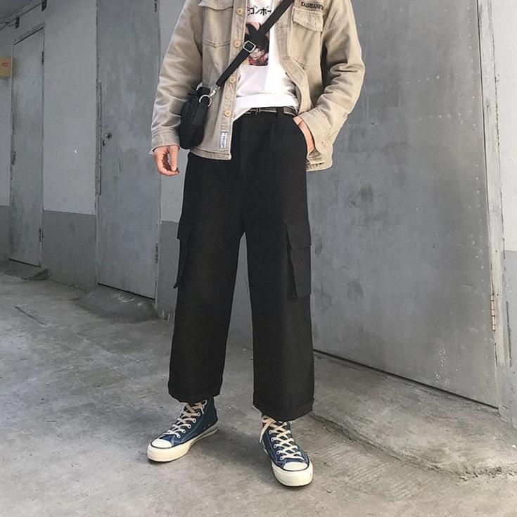 Vintage Wide Leg Cargo Pants