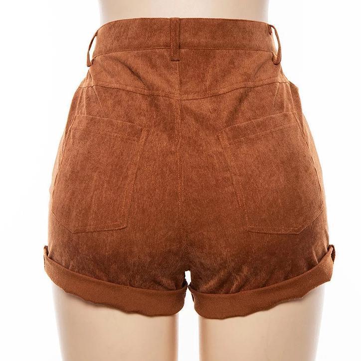 High Waisted Corduroy Shorts