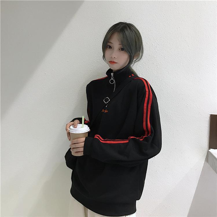 "New York" Embroidered Zip Up Pullover