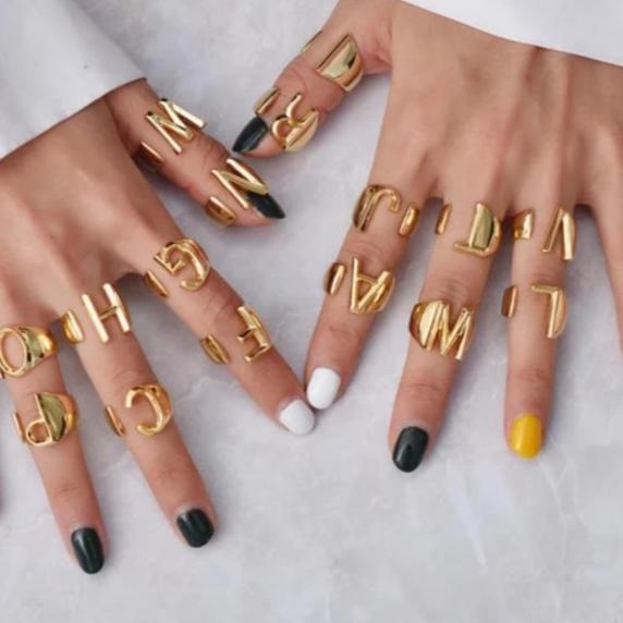 Personalized Gold Initial Ring