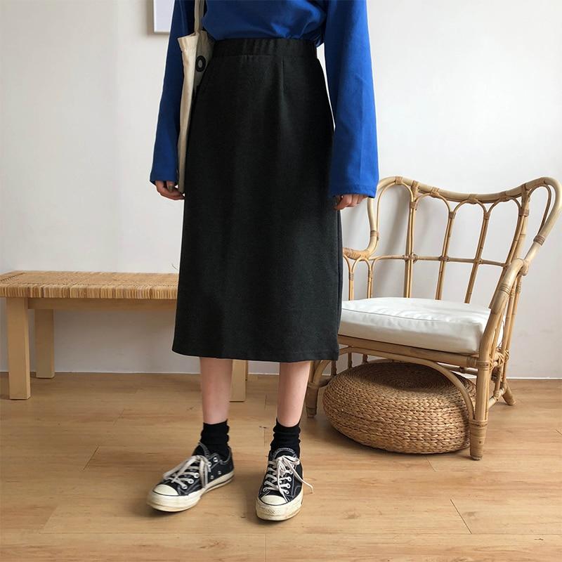 High Waisted Midi Skirt