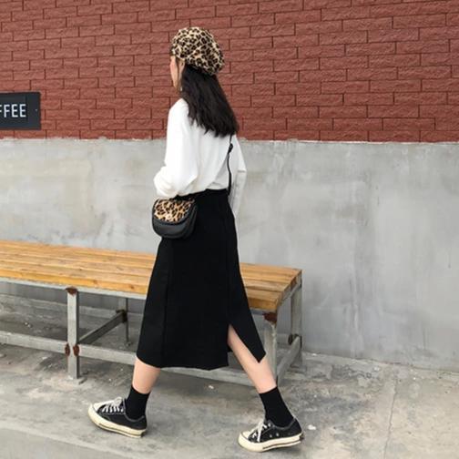 High Waisted Midi Skirt