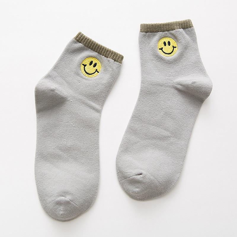 Embroidered Smile Socks