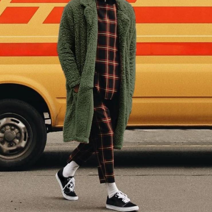 Men's Long Teddy Coat