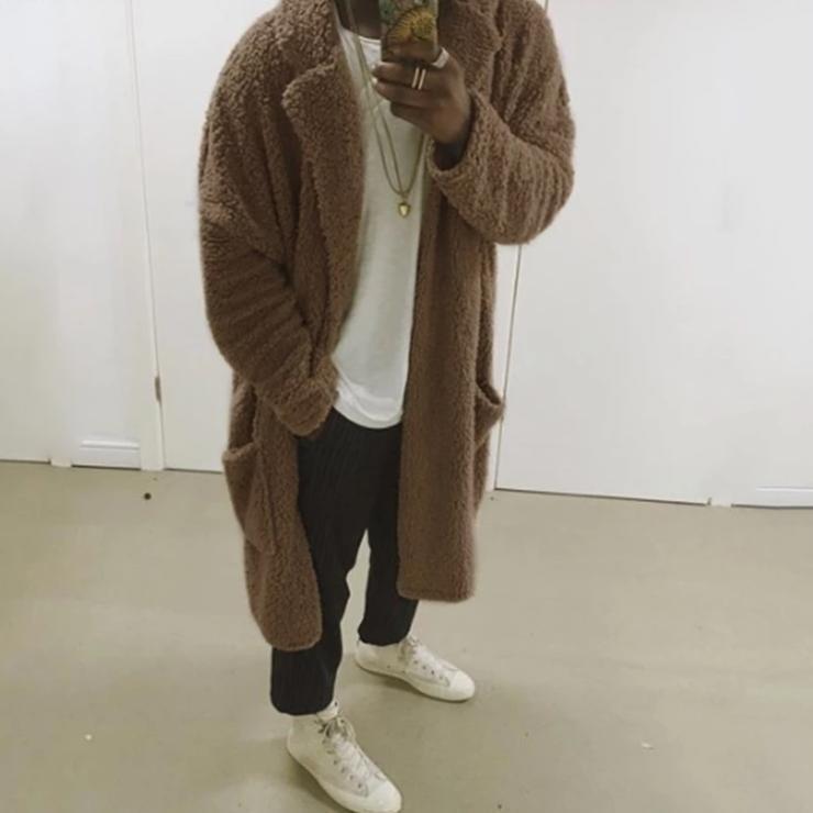 Men's Long Teddy Coat