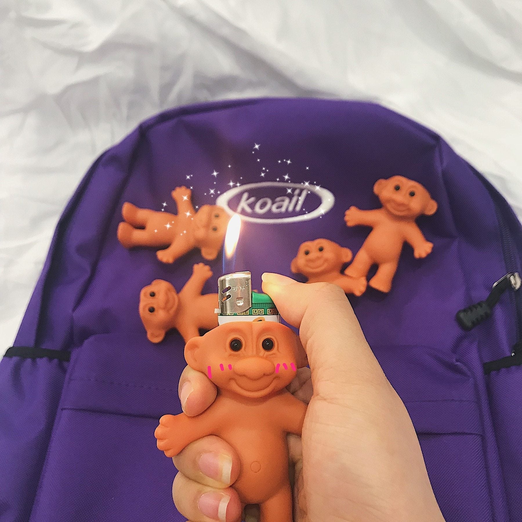 2pc Rubber Troll Cigarette Lighter Holder
