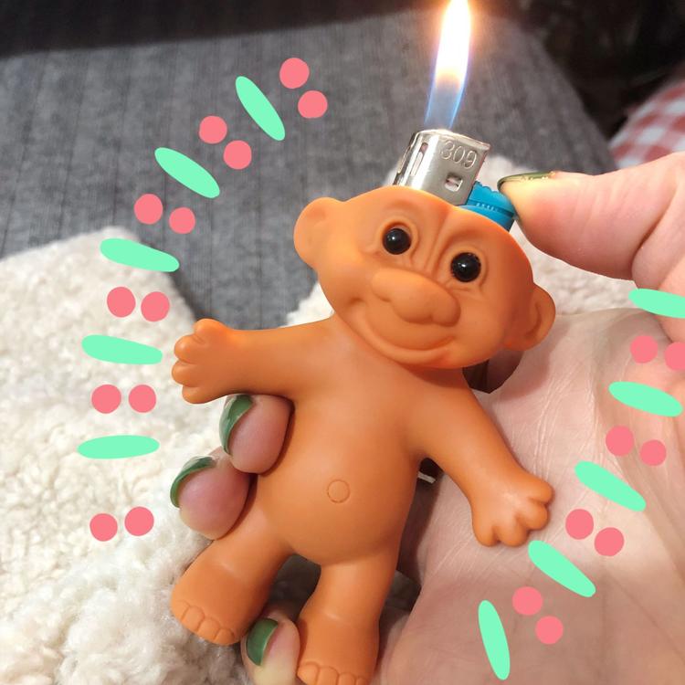 2pc Rubber Troll Cigarette Lighter Holder