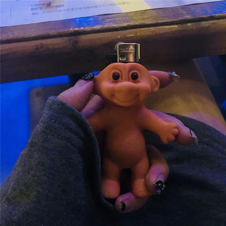 2pc Rubber Troll Cigarette Lighter Holder