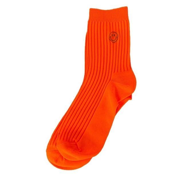 Neon Smiley Face Socks