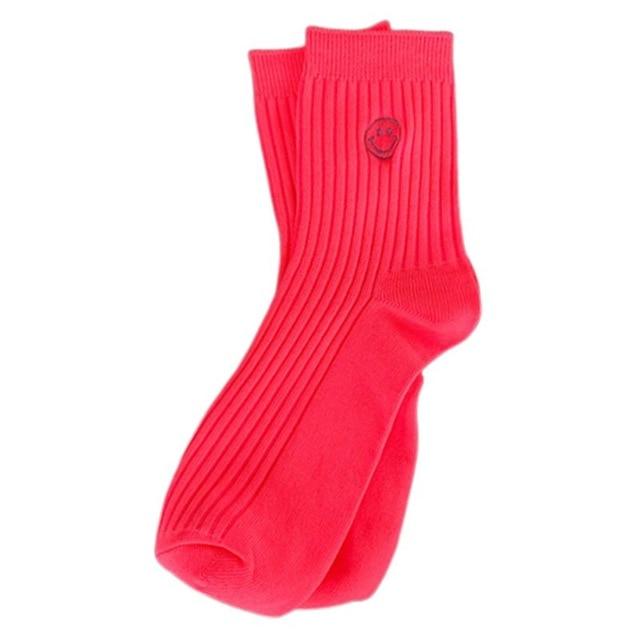 Neon Smiley Face Socks