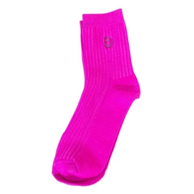 Neon Smiley Face Socks